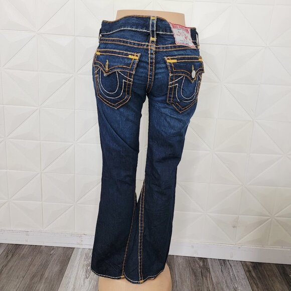 True Religion Women's Denim Blue Dark Wash Joey Super T Bootcut Jeans Size 31 - Picture 4 of 8